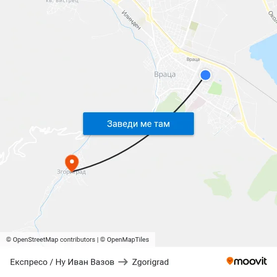 Експресо / Ну Иван Вазов to Zgorigrad map