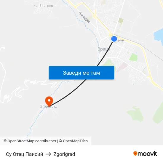 Су Отец Паисий to Zgorigrad map