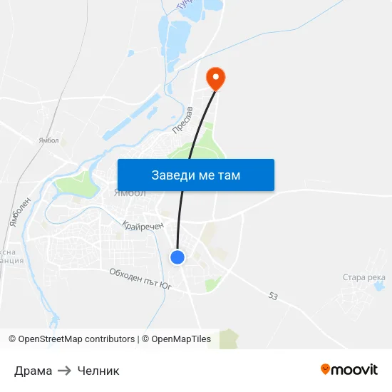 Драма to Челник map