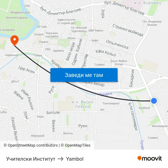 Учителски Институт to Yambol map