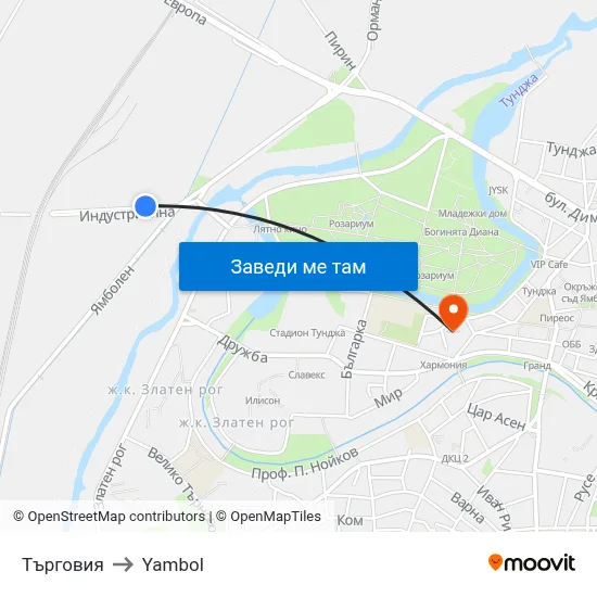 Търговия to Yambol map