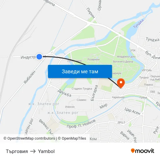 Търговия to Yambol map