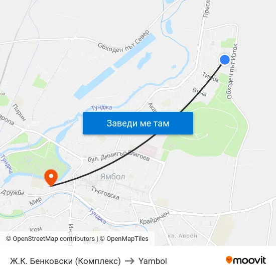 Ж.К. Бенковски (Комплекс) to Yambol map