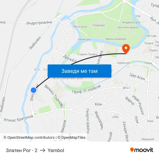 Златен Рог - 2 to Yambol map