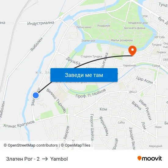 Златен Рог - 2 to Yambol map