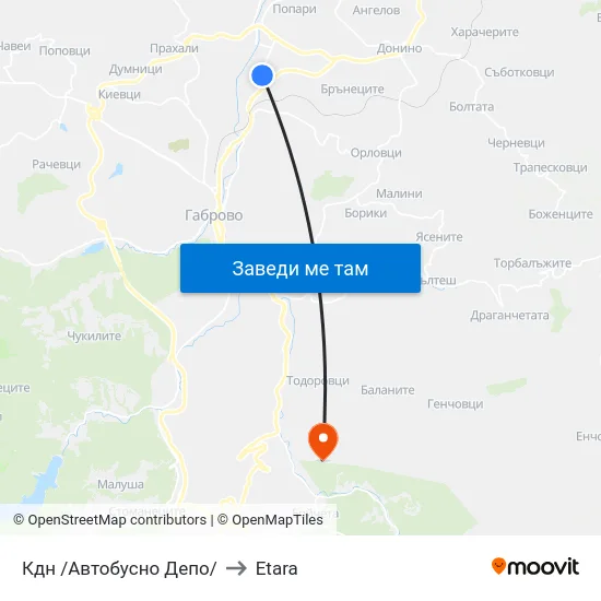 Кдн /Автобусно Депо/ to Etara map