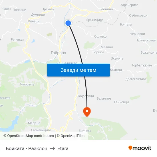 Бойката - Разклон to Etara map