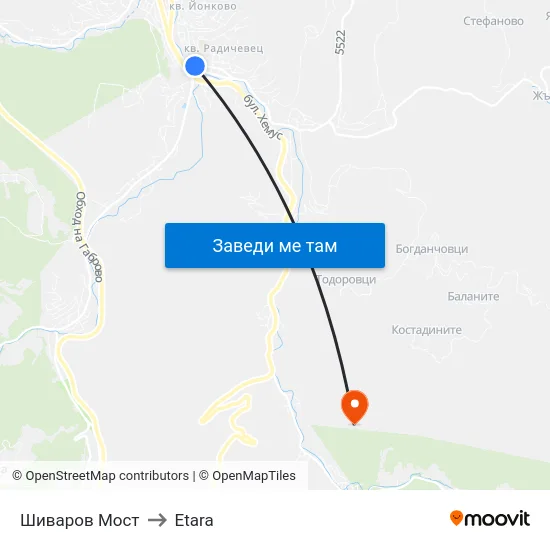 Шиваров Мост to Etara map