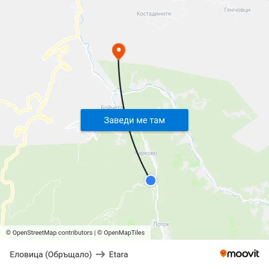 Еловица (Обръщало) to Etara map