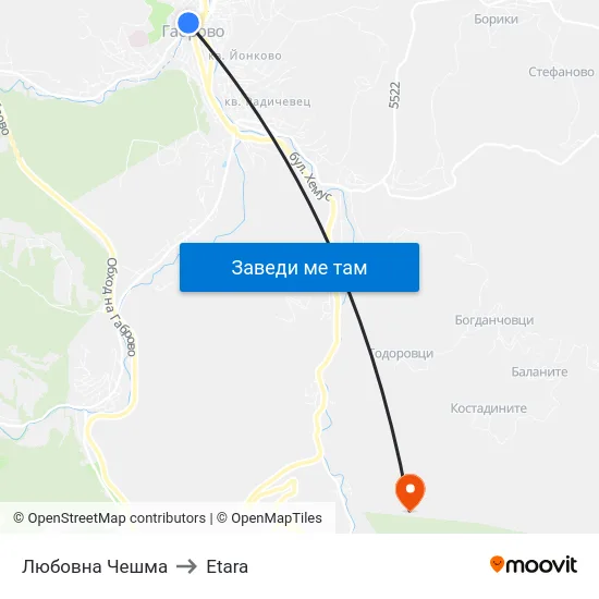 Любовна Чешма to Etara map