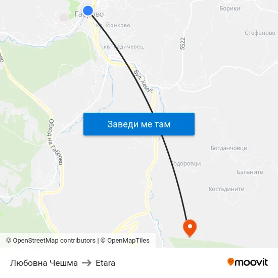 Любовна Чешма to Etara map