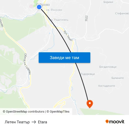 Летен Театър to Etara map