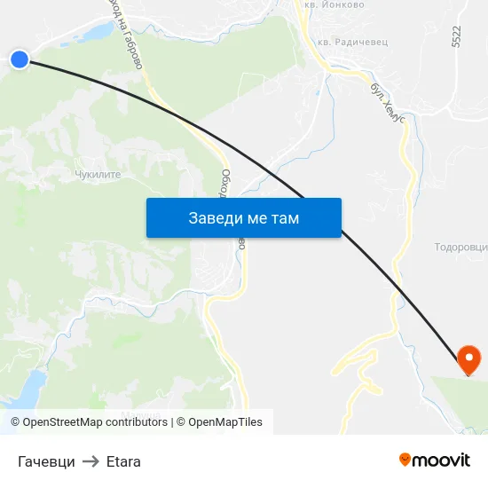 Гачевци to Etara map