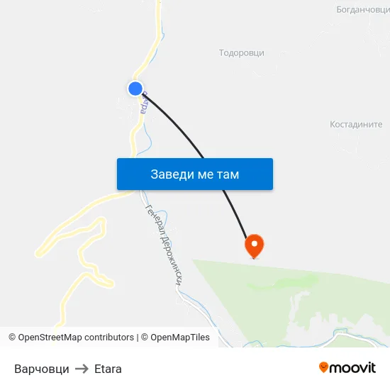 Варчовци to Etara map