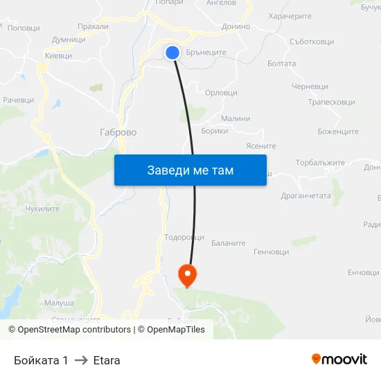Бойката 1 to Etara map