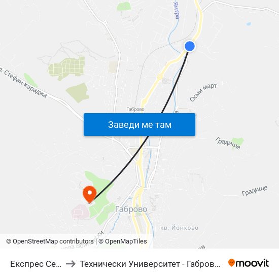 Експрес Сервиз to Технически Университет - Габрово - 6 Корпус map