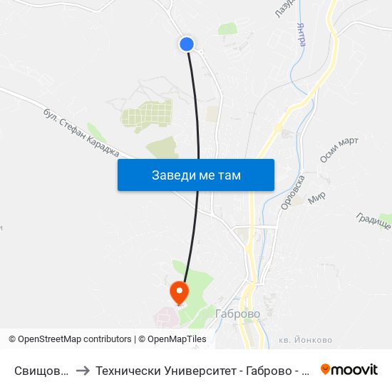 Свищовска to Технически Университет - Габрово - 6 Корпус map