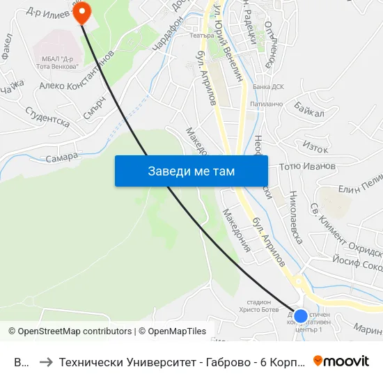 Вик to Технически Университет - Габрово - 6 Корпус map