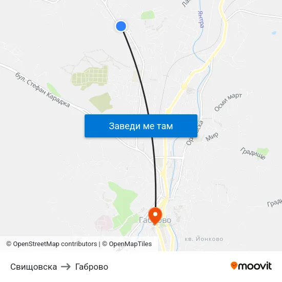 Свищовска to Габрово map