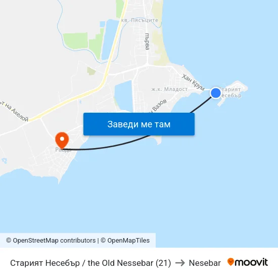 Старият Несебър / the Old Nessebar (21) to Nesebar map
