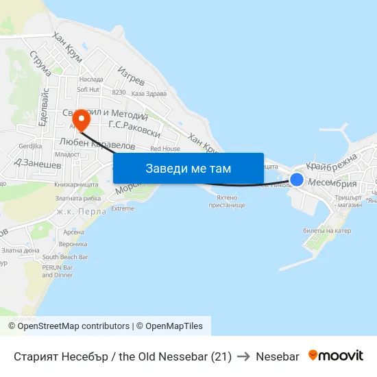 Старият Несебър / the Old Nessebar (21) to Nesebar map