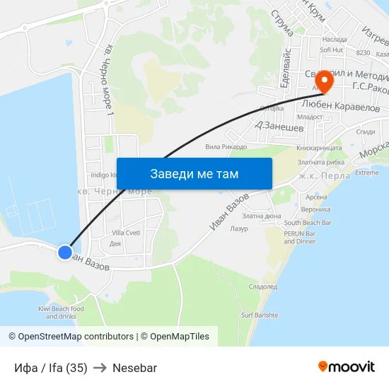 Ифа / Ifa (35) to Nesebar map