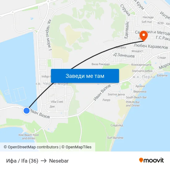 Ифа / Ifa (36) to Nesebar map