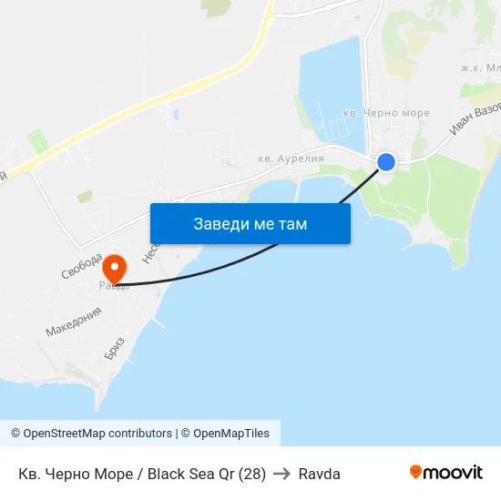 Кв. Черно Море / Black Sea Qr (28) to Ravda map