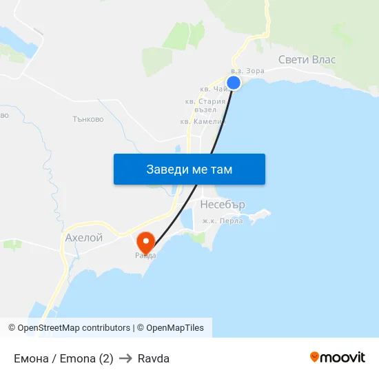 Емона / Emona (2) to Ravda map