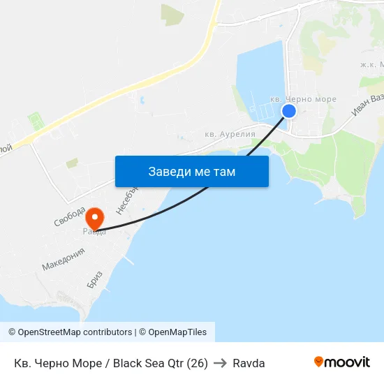 Кв. Черно Море / Black Sea Qtr (26) to Ravda map