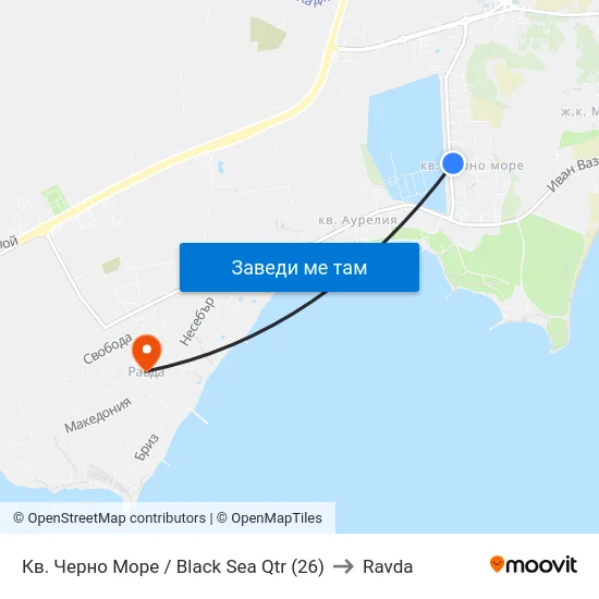 Кв. Черно Море / Black Sea Qtr (26) to Ravda map