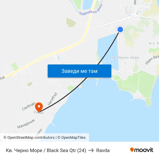 Кв. Черно Море / Black Sea Qtr (24) to Ravda map