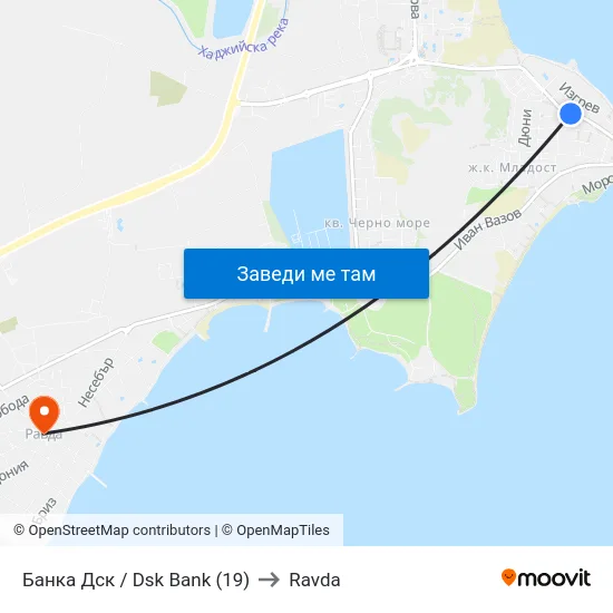 Банка Дск / Dsk Bank (19) to Ravda map