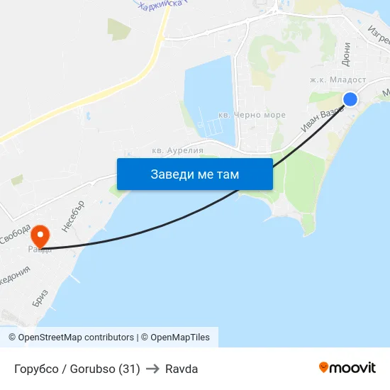 Горубсо / Gorubso (31) to Ravda map