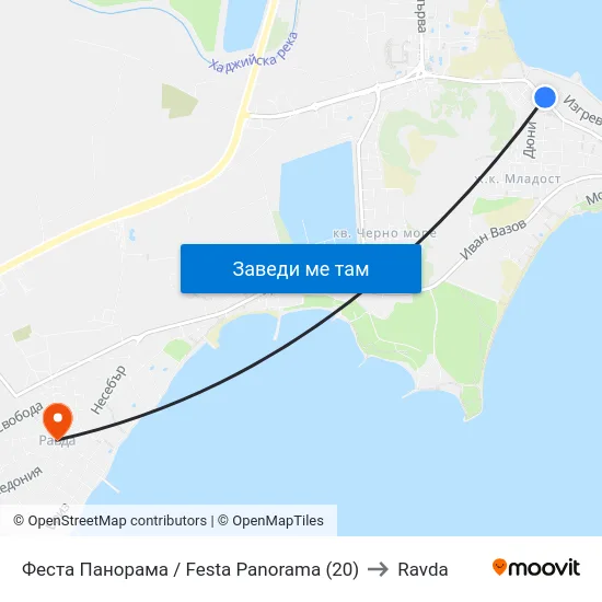 Феста Панорама / Festa Panorama (20) to Ravda map
