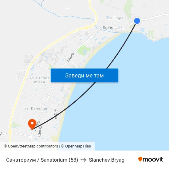 Санаториум / Sanatorium (53) to Slanchev Bryag map