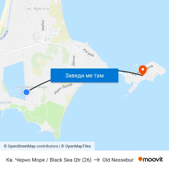 Кв. Черно Море / Black Sea Qtr (26) to Old Nessebur map