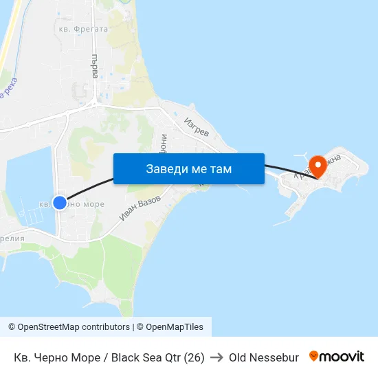 Кв. Черно Море / Black Sea Qtr (26) to Old Nessebur map
