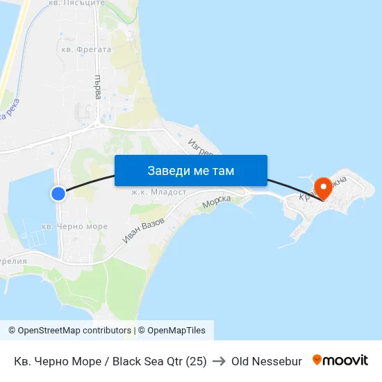 Кв. Черно Море / Black Sea Qtr (25) to Old Nessebur map
