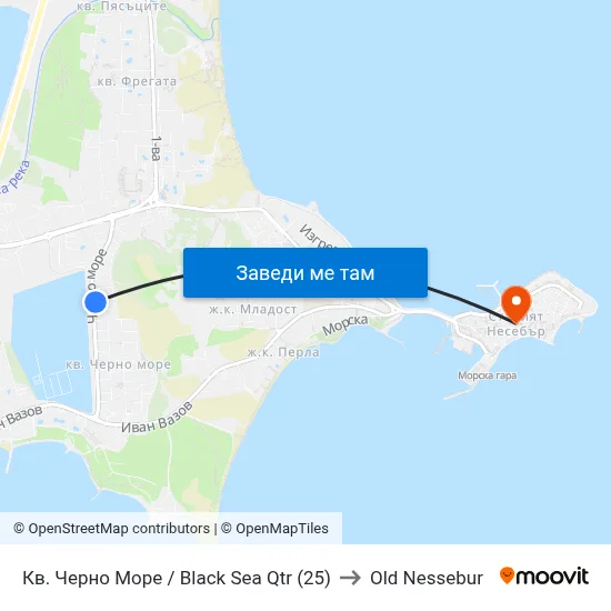 Кв. Черно Море / Black Sea Qtr (25) to Old Nessebur map