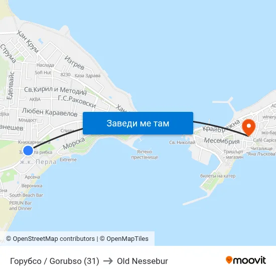 Горубсо / Gorubso (31) to Old Nessebur map