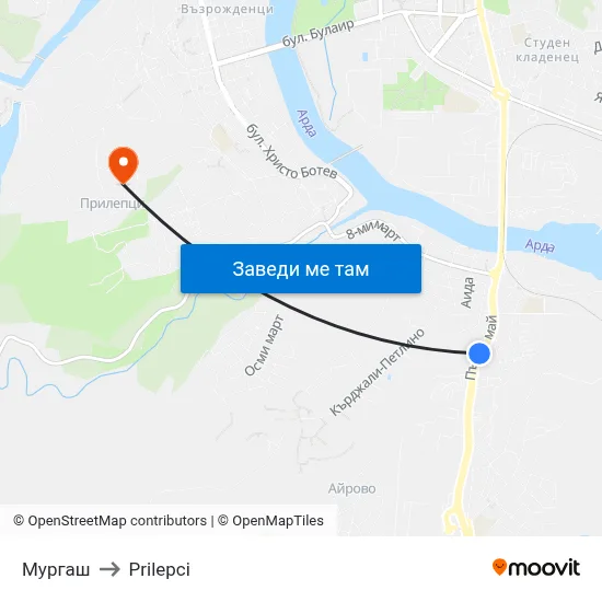Мургаш to Prilepci map