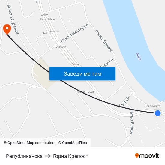 Републиканска to Горна Крепост map