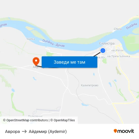 Аврора to Айдемир (Aydemir) map