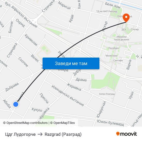 Цдг Лудогорче to Razgrad (Разград) map