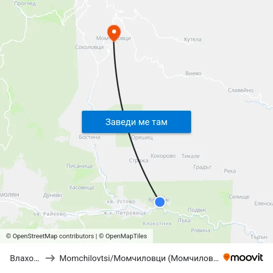 Влахово to Momchilovtsi / Момчиловци (Момчиловци) map