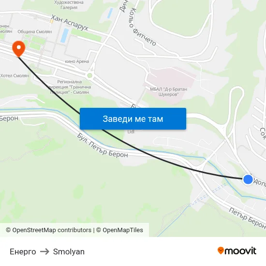 Енерго to Smolyan map