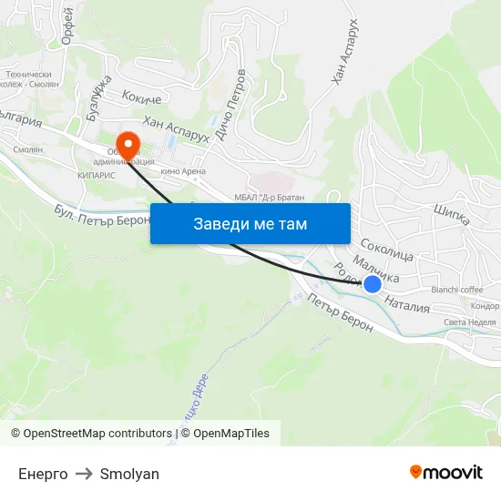 Енерго to Smolyan map