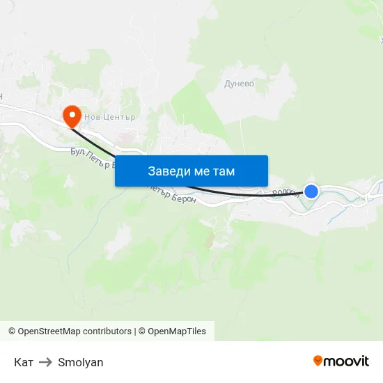 Кат to Smolyan map
