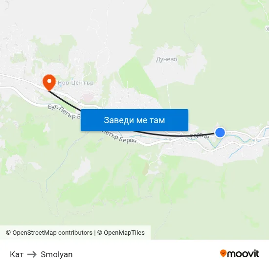 Кат to Smolyan map
